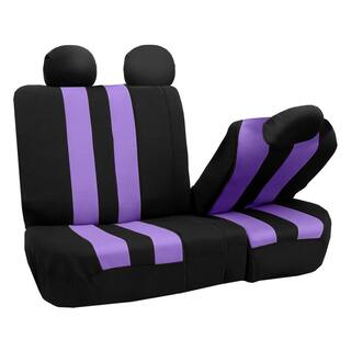 FH Group Modern Stripe 21 in. x 20 in. x 2 in. Fabric Full Set Seat Covers DMFB036PURP115