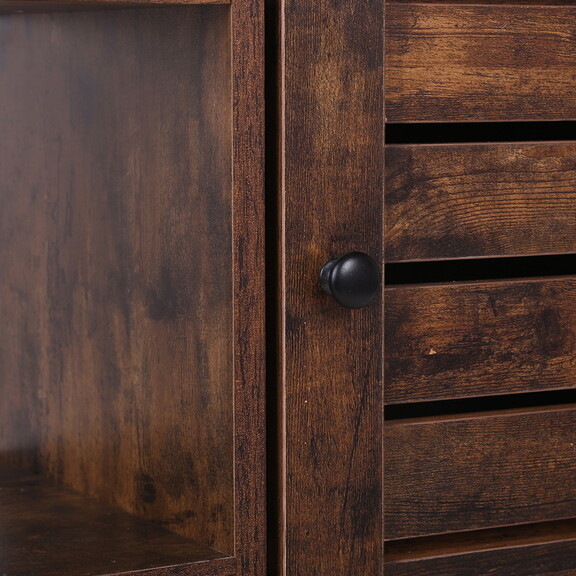 Wooden Storage Cabinet with Shutter Door and 3 Com...