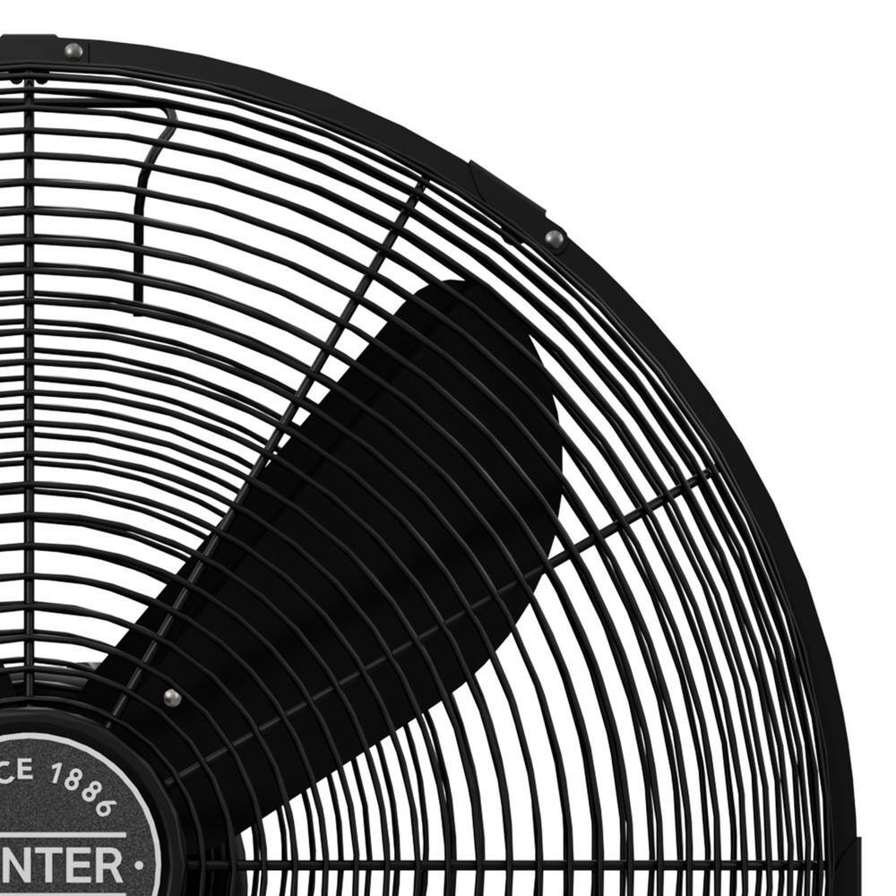 Hunter Classic 16 in. 3-speed Pedestal Fan in Matte Black with Non-slip Base and Easy-Carry Handle 97316