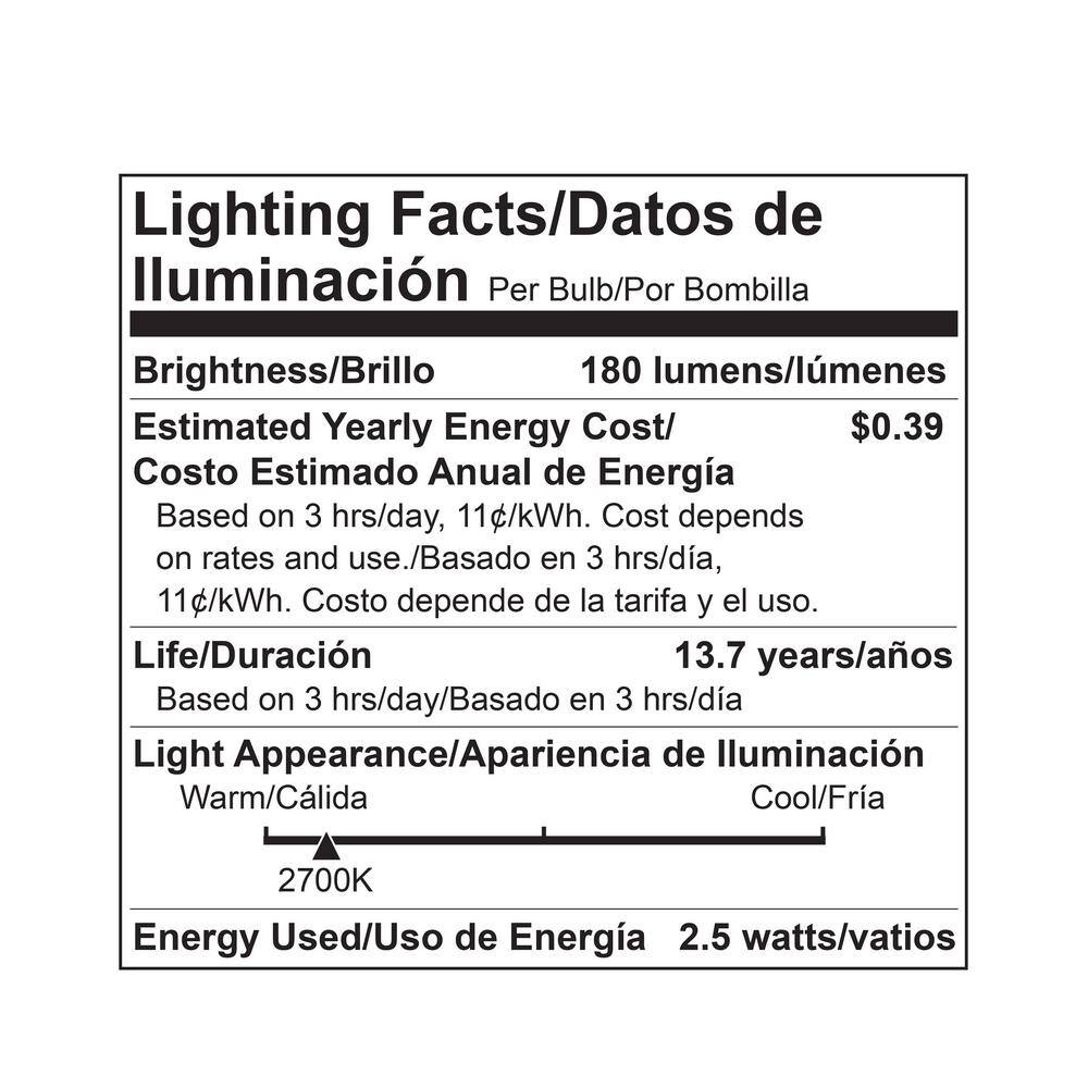 Viribright 35-Watt Equivalent B10 Dimmable ENERGY STAR E12 Candelabra Base LED Light Bulb 2700K warm White (12-Pack) 750192-12MC