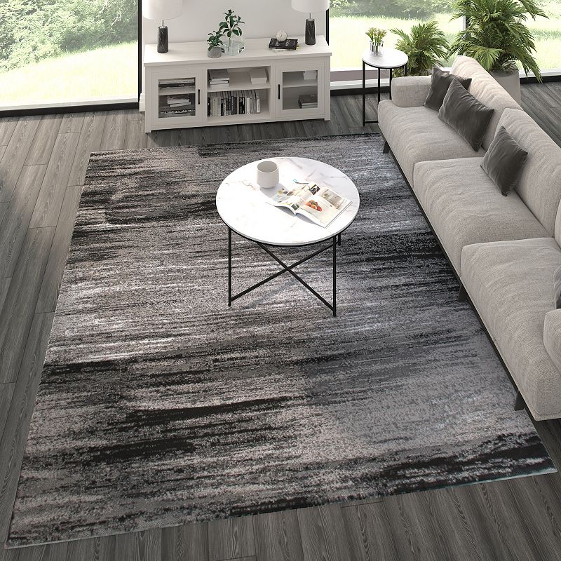 Masada Rugs Masada Rugs Trendz Collection 8'x10' Modern Contemporary Area Rug in Gray， Black and White - Design Trz863