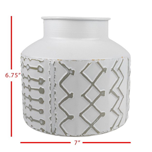 Multi Pattern Vase Metal Foreside Home amp Garden