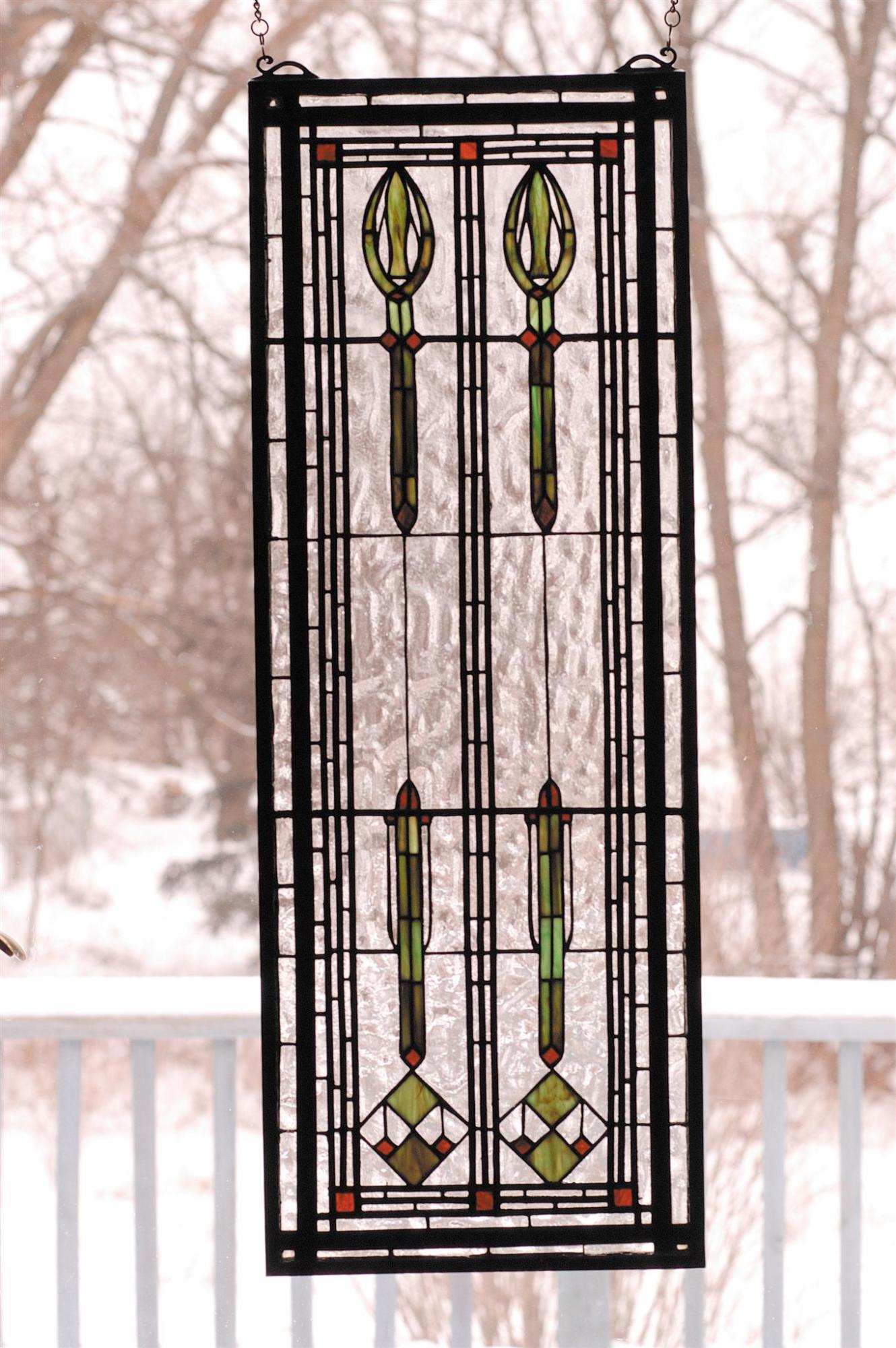 Meyda Tiffany 68020 Stained Glass Tiffany Window From The Arts & Crafts Collection -