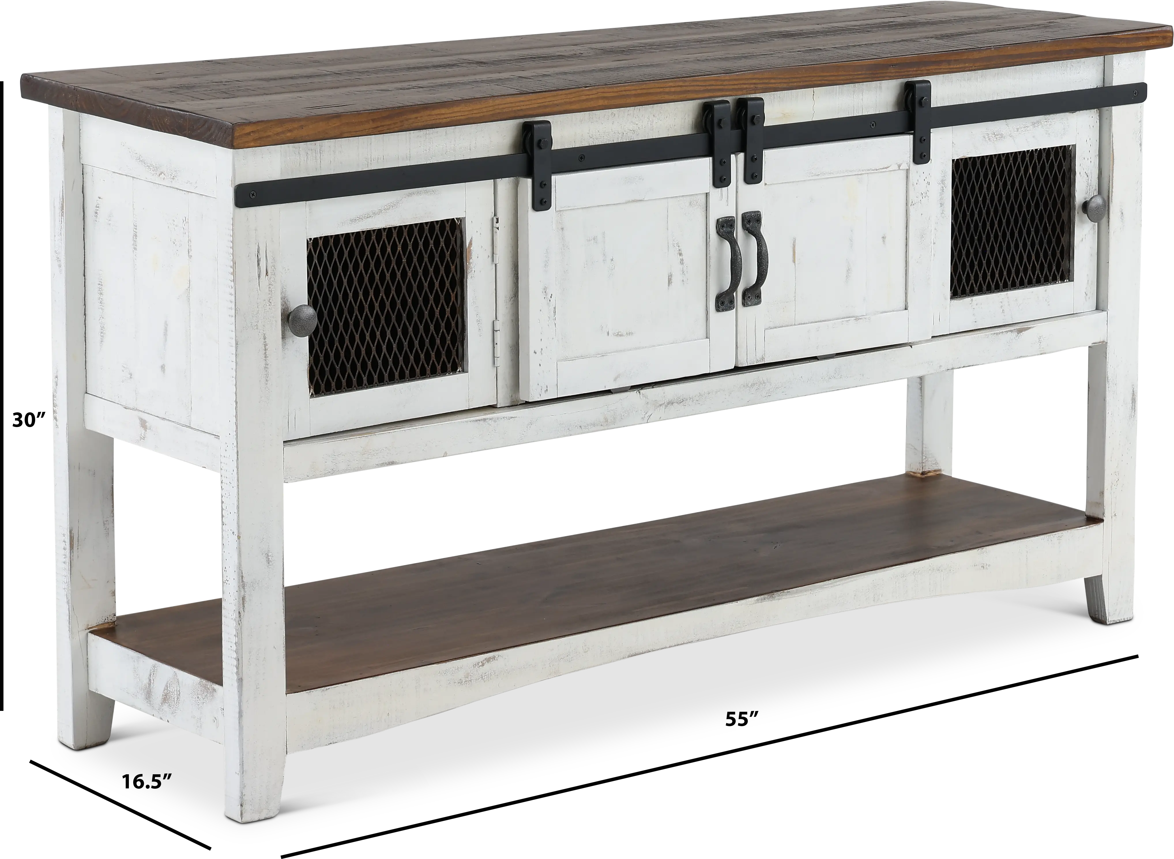 Pueblo Rustic White Console Table