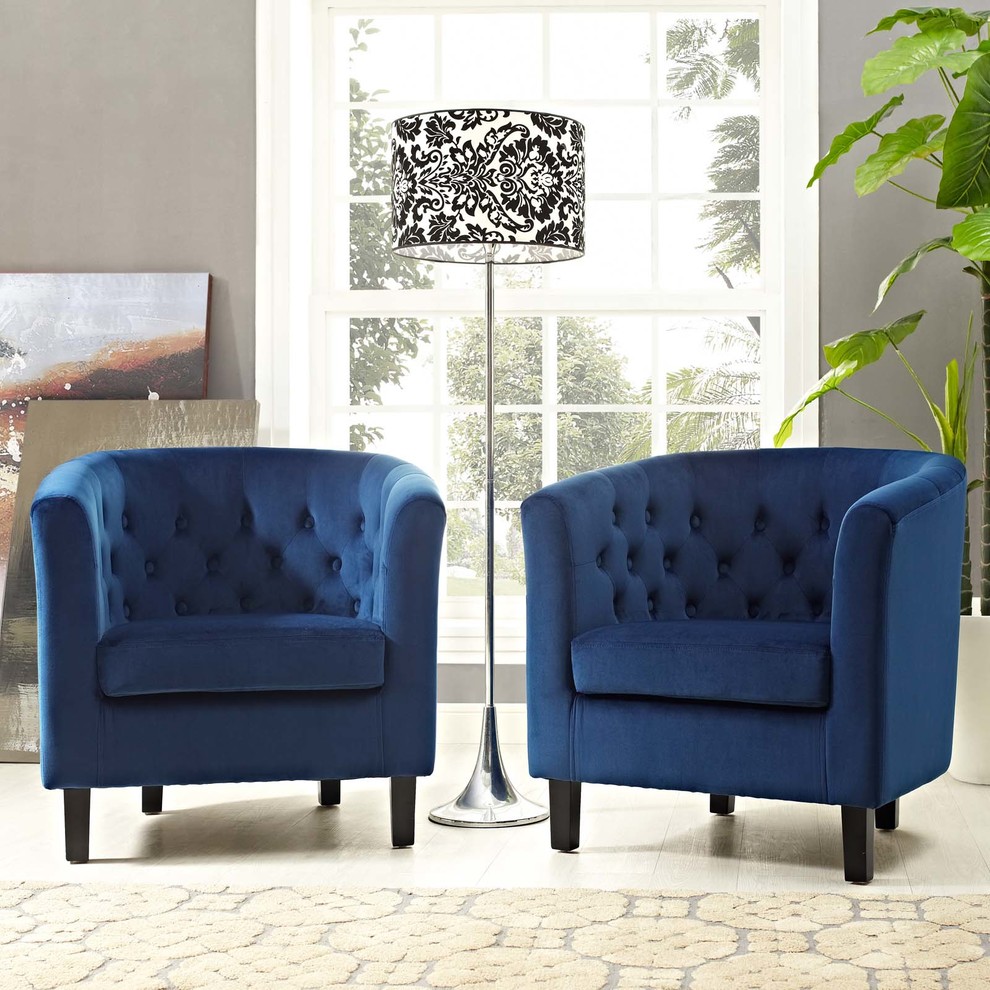 Modern Armchair Accent Chair  Set of 2  Velvet Fabric   Contemporary   Armchairs And Accent Chairs   by House Bound  Houzz