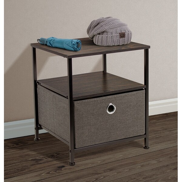 Nightstand 1-Drawer Shelf Storage - Bedside Furniture End Table Chest - - 30821853