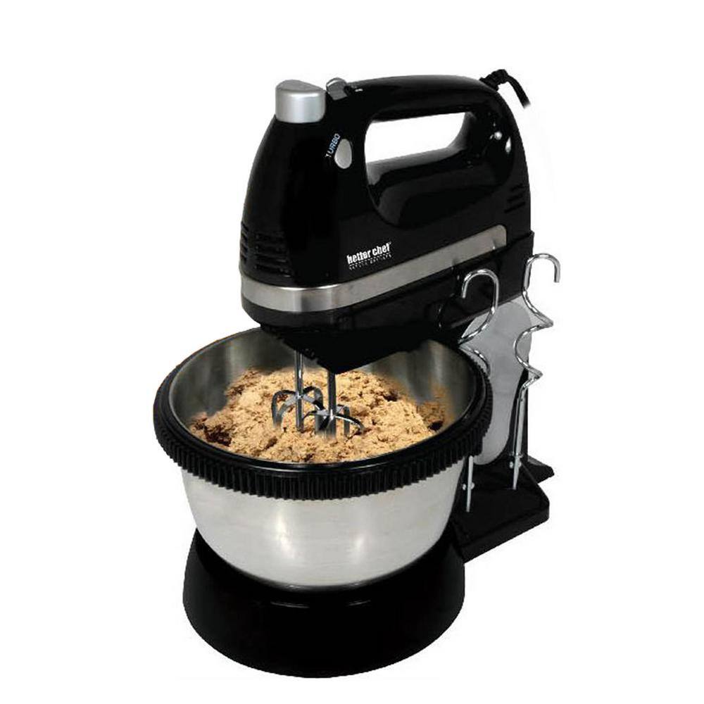 Better Chef 350-Watt 2 qt. 5-Speed Black StandHand Mixer 985118512M