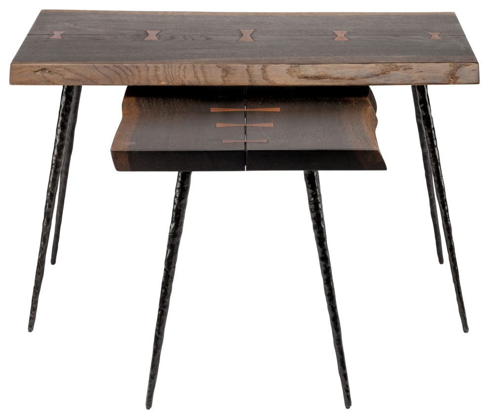 Nexa Seared Wood Side Table   Midcentury   Coffee Table Sets   by Kolibri Decor  Houzz