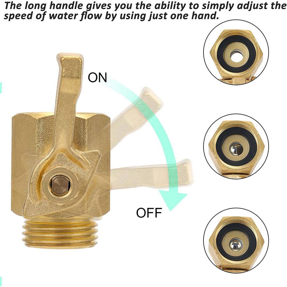 Cubilan Super Heavy Duty Garden Hose Shut Off Valve 2 Pack Solid Brass Water Hose Shut-off Ball Valve Adapter Connector B0969Y9G4Y