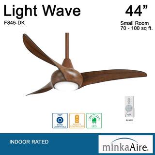 MINKA-AIRE Light Wave 44 in. LED Indoor Distressed Koa Ceiling Fan with Light and Remote Control F845-DK