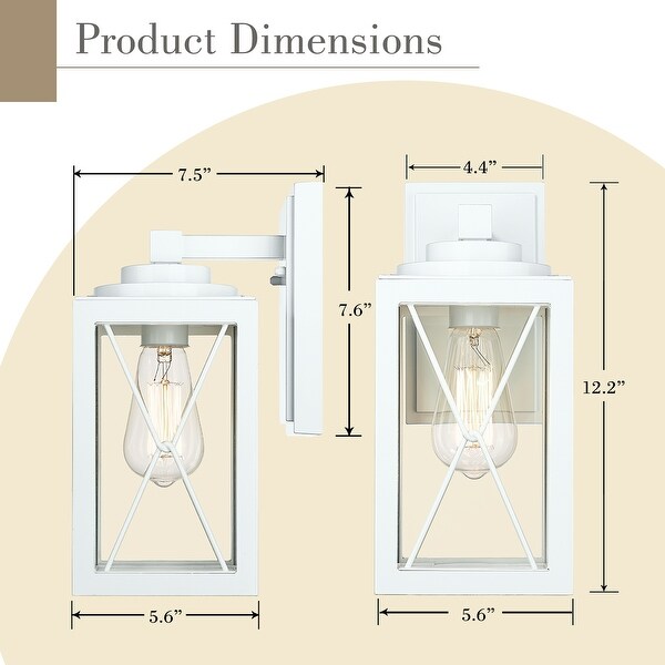 Exterior Wall Sconce， Clear Glass White Finish Shopping - The Best Deals on Outdoor Wall Lanterns | 41382186