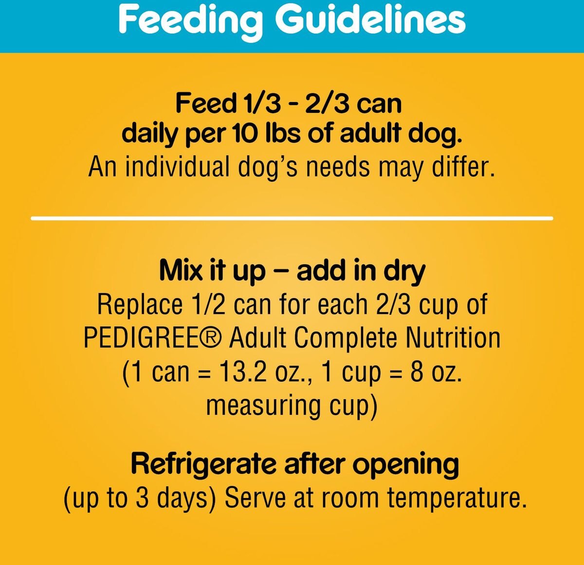 Pedigree Chopped Ground Dinner T-Bone Steak Flavor Adult Canned Wet Dog Food， 13.2 oz， case of 12