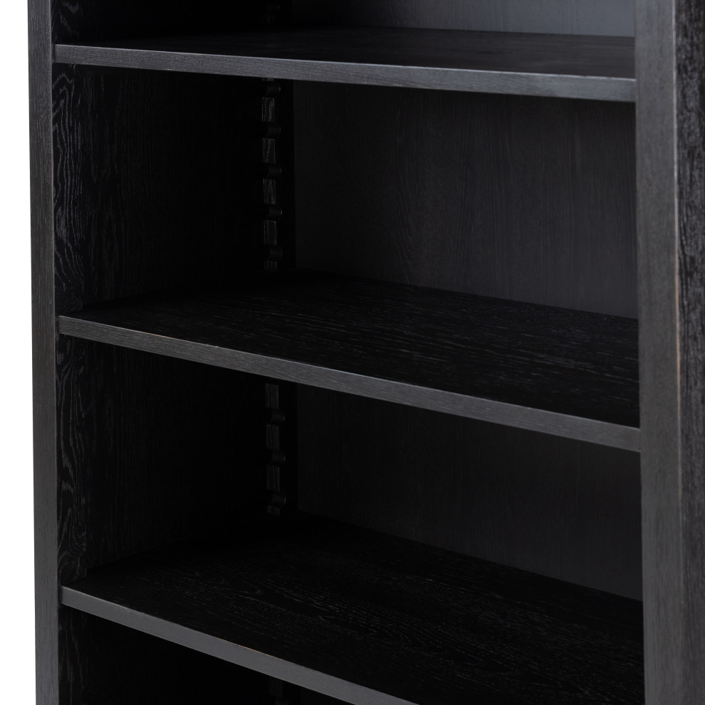 Admont Bookcase Worn Black Veneer   Transitional   Bookcases   by Zin Home  Houzz