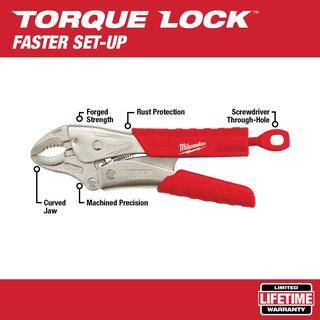 MW Torque Lock Curved Jaw Locking Pliers and 6 in. and 10 in. Straight-Jaw Pliers Set (4-Piece) 48-22-3402-48-22-6330