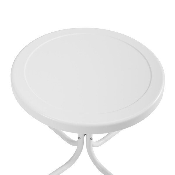 Crosley Retro Metal Side Table In Alabaster White