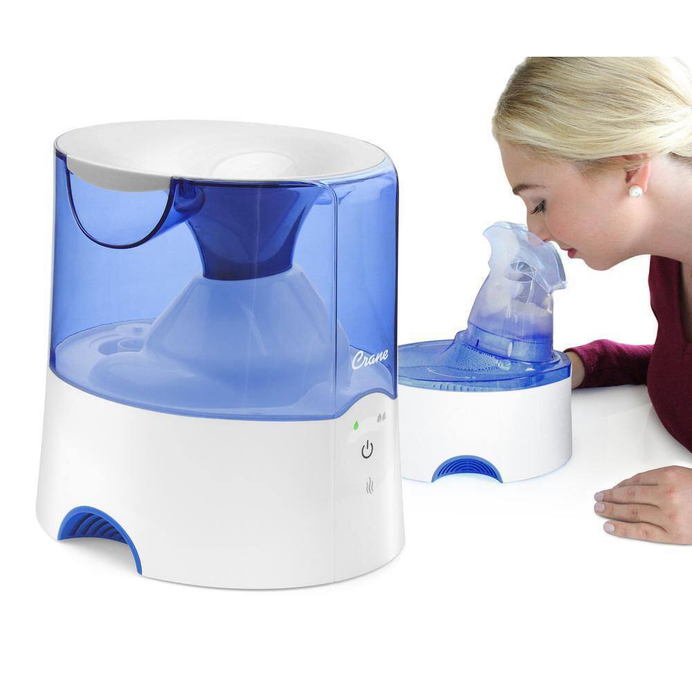 Crane 0.5 Gal. 2-in-1 Warm Mist Humidifier  Personal Steam Inhaler for Small to Medium Rooms up to 250 sq. ft. EE-5202