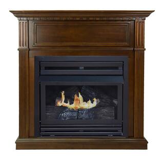 Pleasant Hearth 27500 BTU 42 in. Convertible Ventless Propane Gas Fireplace in Cherry VFF-PH26LP