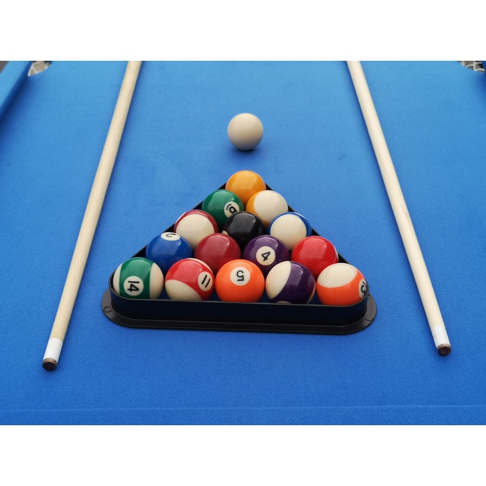 Velvet Pool Table Portable Billiards Table Children's Game Table with Billiard Balls Brush Triangle Rack and Chalk