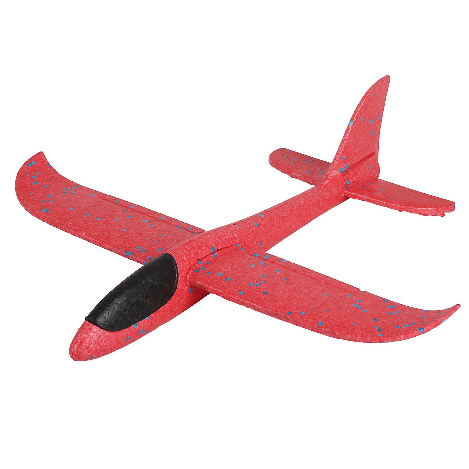 Flying Mini Throwing Glider Shiny Night Aircraft Toy Hand Launch Airplane Model(red)