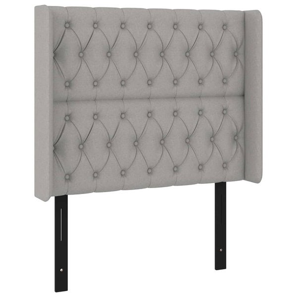 vidaXL Headboard with Ears Dark/Light Gray multisize Fabric - - 37455507