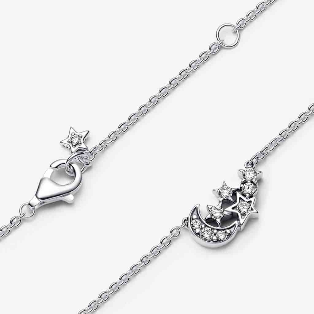 PANDORA  Sparkling Moon & Star Collier Necklace