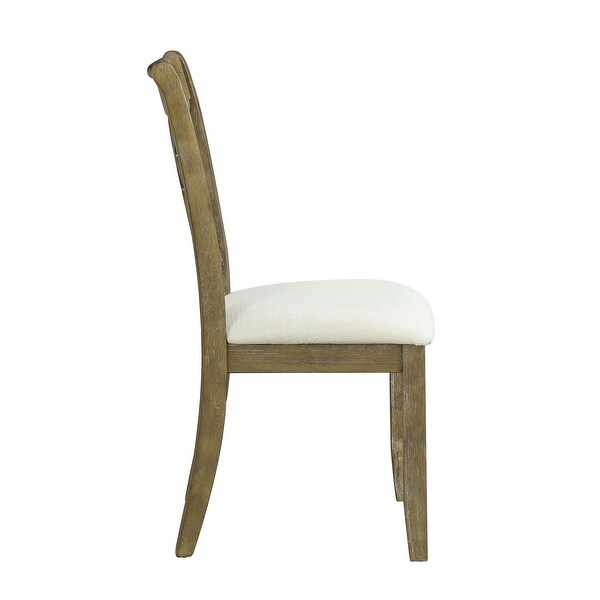 ACME Karsen Side Chair in Beige Linen and Rustic Oak Finish