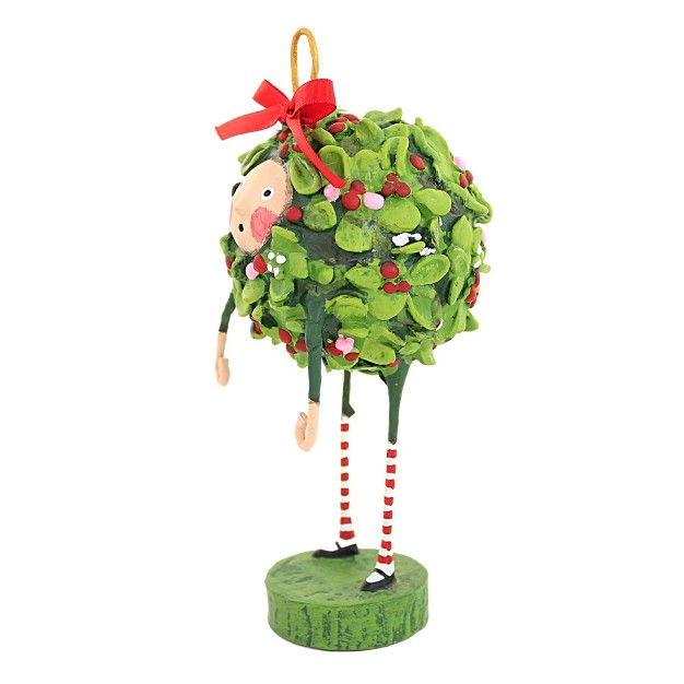 Lori Mitchell Christmas Kisses One Figurine 6 5 Inches Holly Ball Berries 14469 Polyresin Green