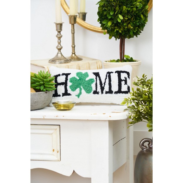 X 12 quot Shamrock Home St Patrick x27 s Day Hooked Pillow