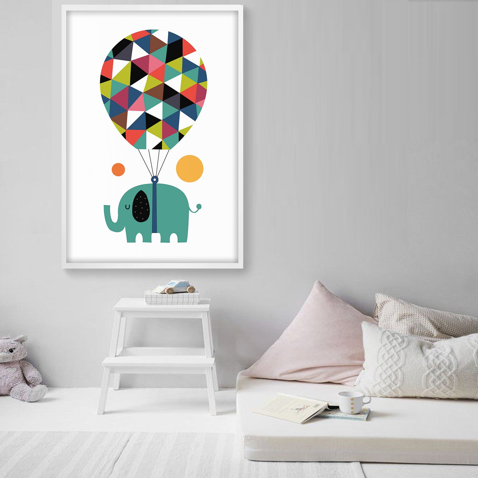 Elephant Balloons Framed Graphic Art Print  Soapr0011