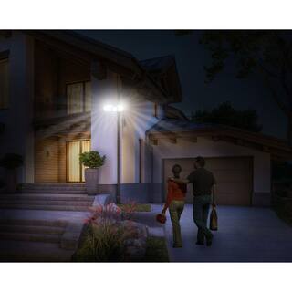 NATURE POWER 205 White Triple Head Solar Motion Activated Outdoor Security Integrated LED Flood Light (4-Pack) 22244