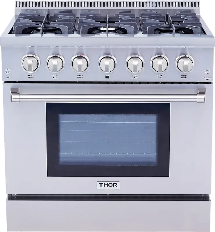 Thor 36 Inch Professional Dual Fuel Convection Range - Stainless Steel