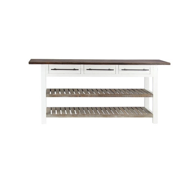 White Fir Farmhouse Console Table 32 x 71 x 16