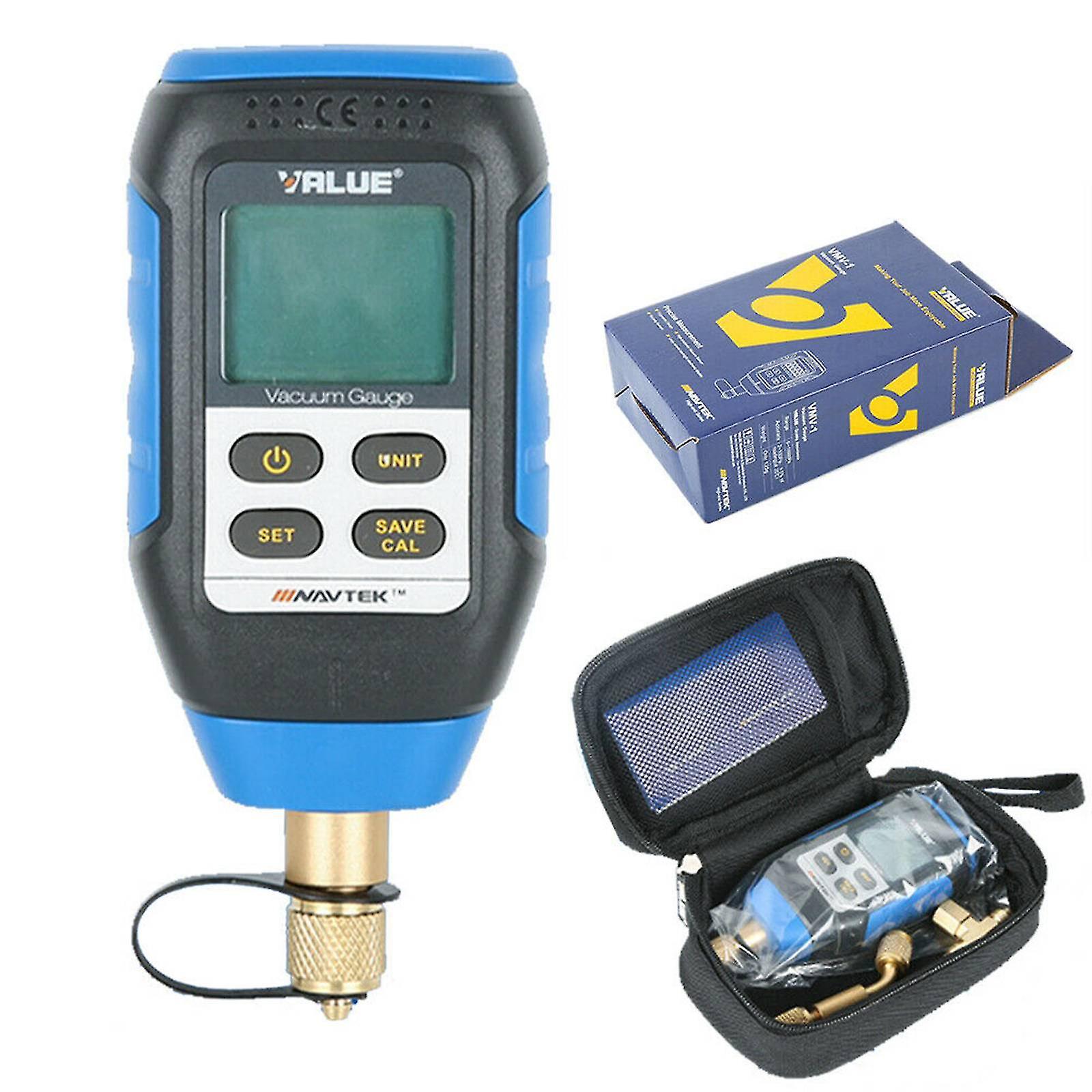 Vmv-1 Digital Vacuum Gauge Refrigeration System Pressure Vacuum Meter 0-10000 Pa Blue Pressure Gauges