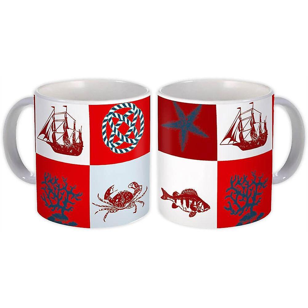 Gift Mug: World Map Nautical