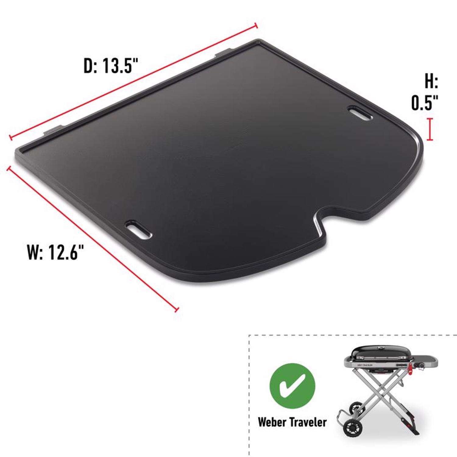 Weber Traveler Cast Iron/Porcelain Griddle