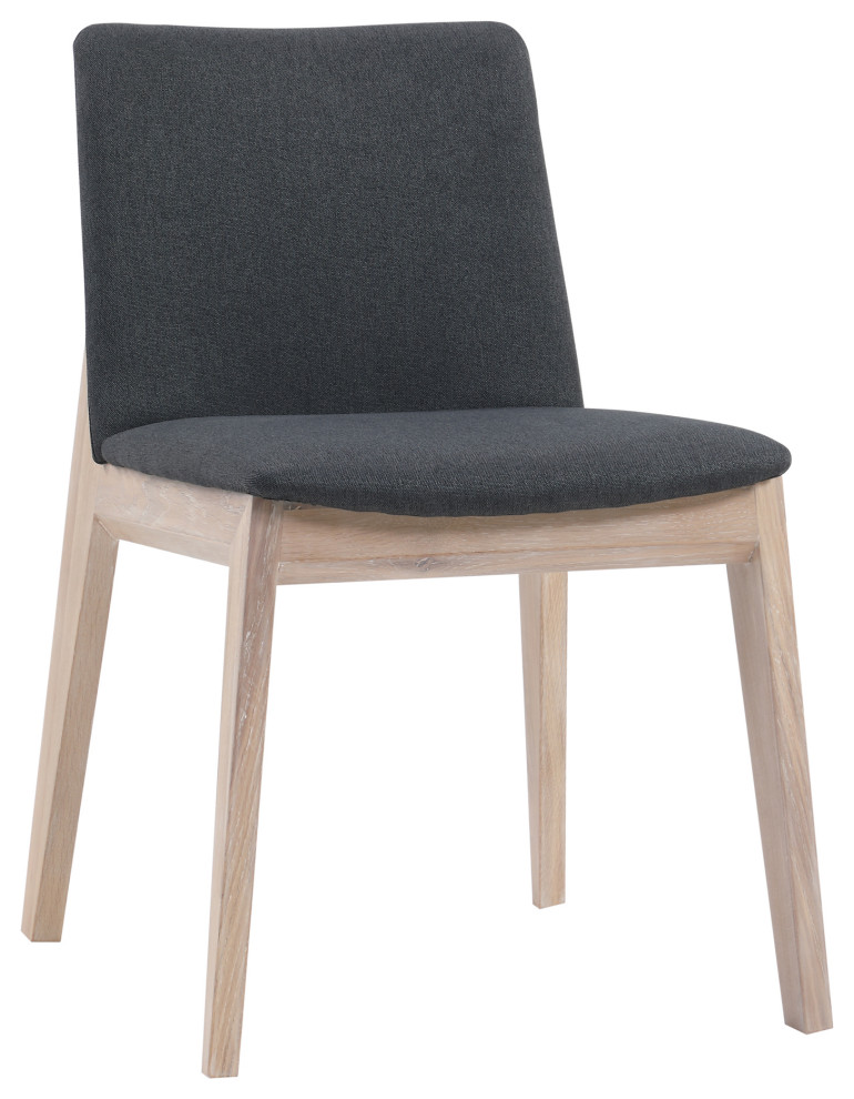 Deco Oak Dining Chair Dark Gray  Set of 2   Midcentury   Dining Chairs   by Moe  x27s Home Collection  Houzz