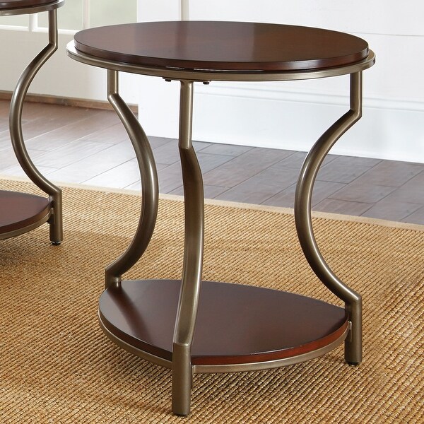 Copper Grove Marcus Round Mixed Media End Table