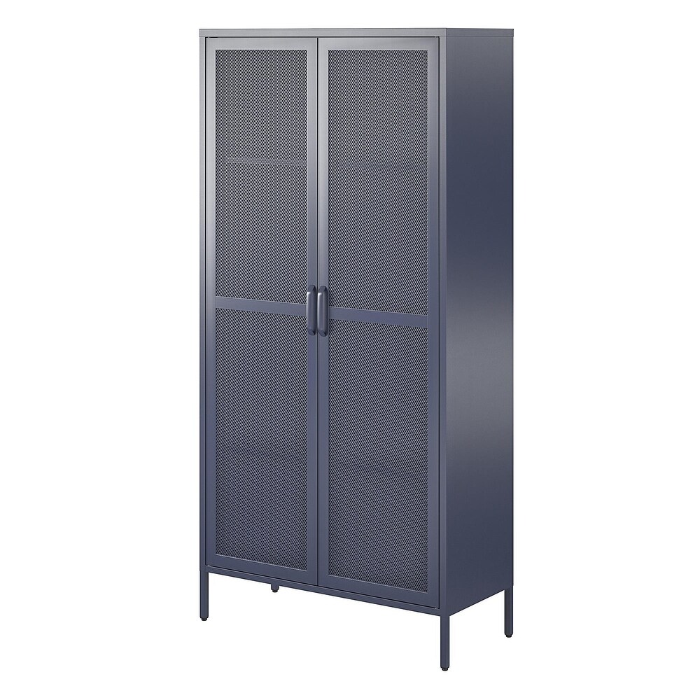 The Novogratz Channing Tall 2 Door Storage Cabinet Mesh Metal Locker