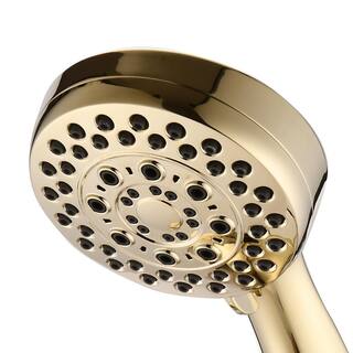 Miscool 5-Spray Patterns with 3.78 in. Wall Mount Handheld Shower Head in Brush Gold SHMSH105B002GD