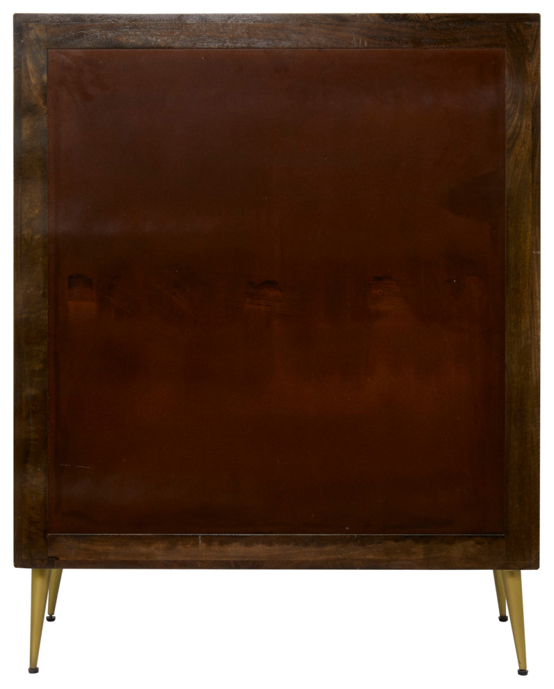 Brown Wood Contemporary Cabinet  36 quotx 17 quotx 46 quot  Midcentury   Accent Chests And Cabinets   by Brimfield  ampMay  Houzz