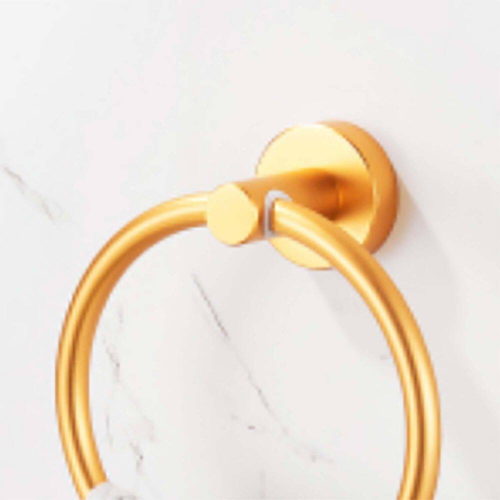 Wall Mounted Bath Accessory Space Aluminum Round Towel Ring In Gold W1083KMJ58007