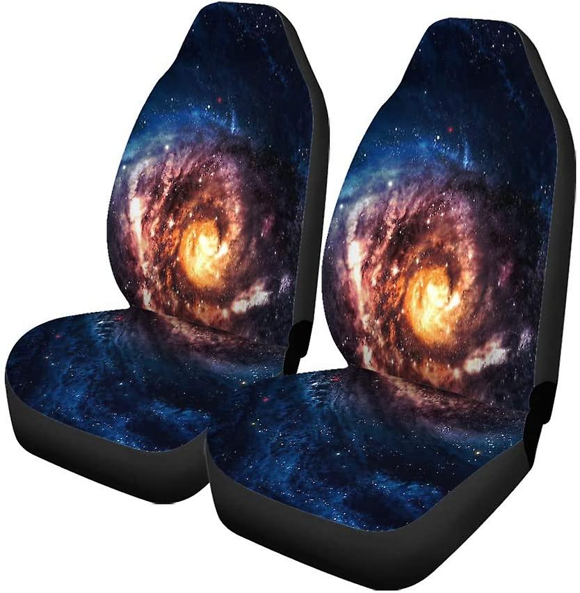 Set Of 2 Car Seat Covers Blue Incredibly Beautiful Spiral Galaxy Somewhere In Deep Space Universal Auto Front Seats Protector Fits