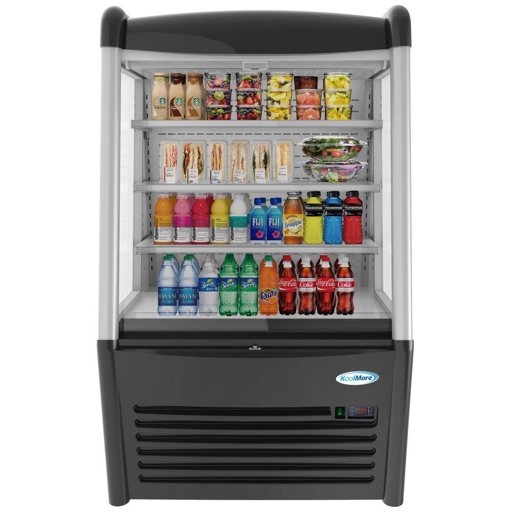 Koolmore 36 in. W 13.6 cu. ft Commercial Open Air Refrigerator Merchandiser in Black KF36-13B