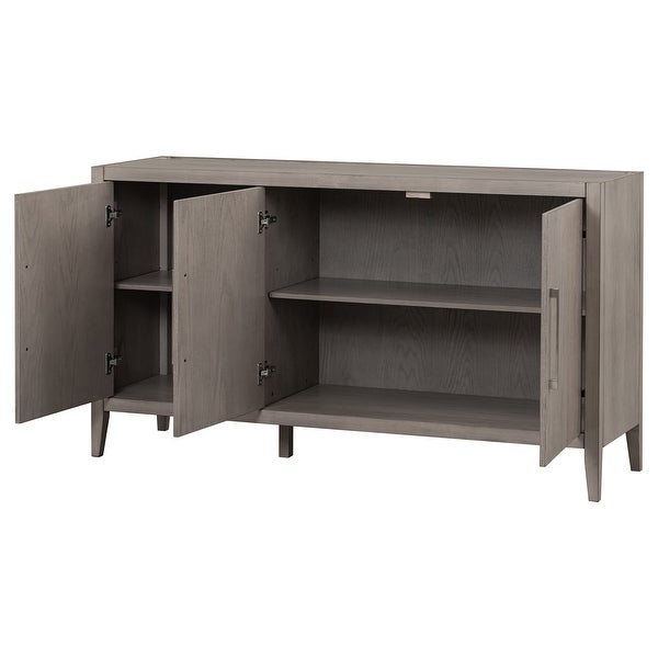 3-Door Wooden Storage Cabinet Sideboard with Adjustable Shelf