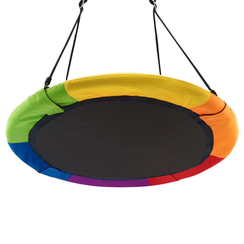 Costway 40 in. Multi-color Flying Saucer Tree Web Swing Play Set Swing for Kids SP36639