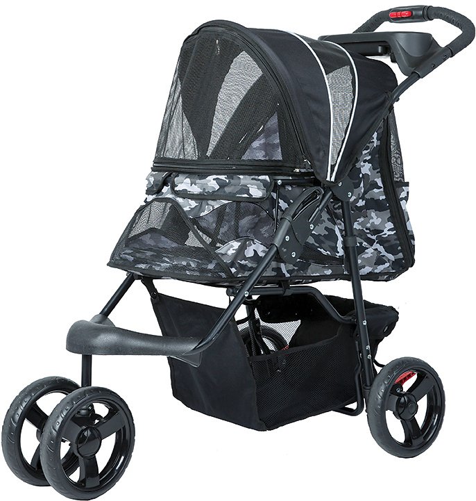 PETIQUE Razzberry Pet Stroller， Black Camo， One Size