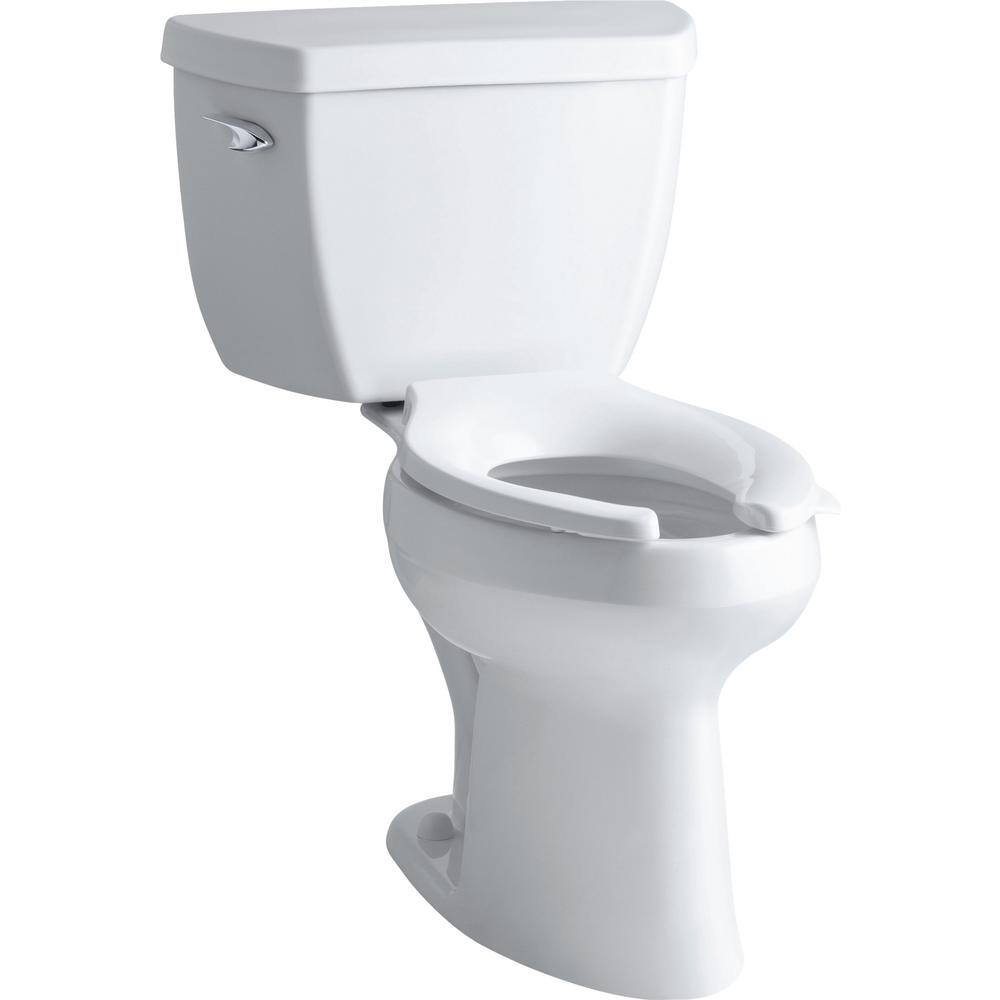 KOHLER Highline Classic Comfort Height 2-piece 1.0 GPF Single Flush Elongated Toilet in White Seat Not Included K-3519-0