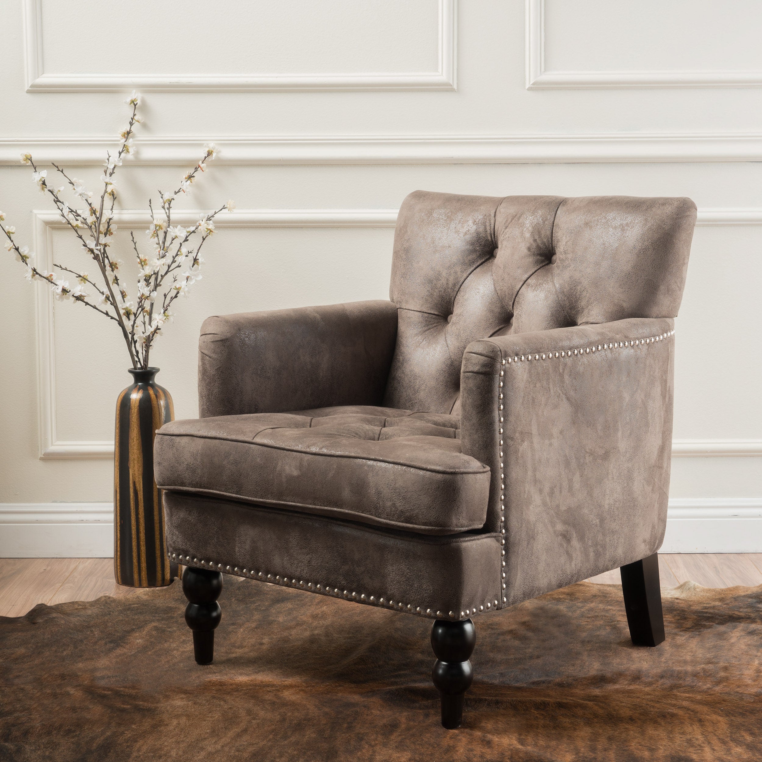 Madene Tufted Back Fabric Club Chair