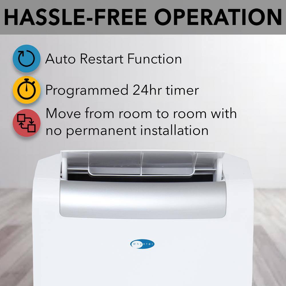 Whynter 14000 BTU Portable Air Conditioner with Dehumidifier and Silvershield Filter ARC-148MS