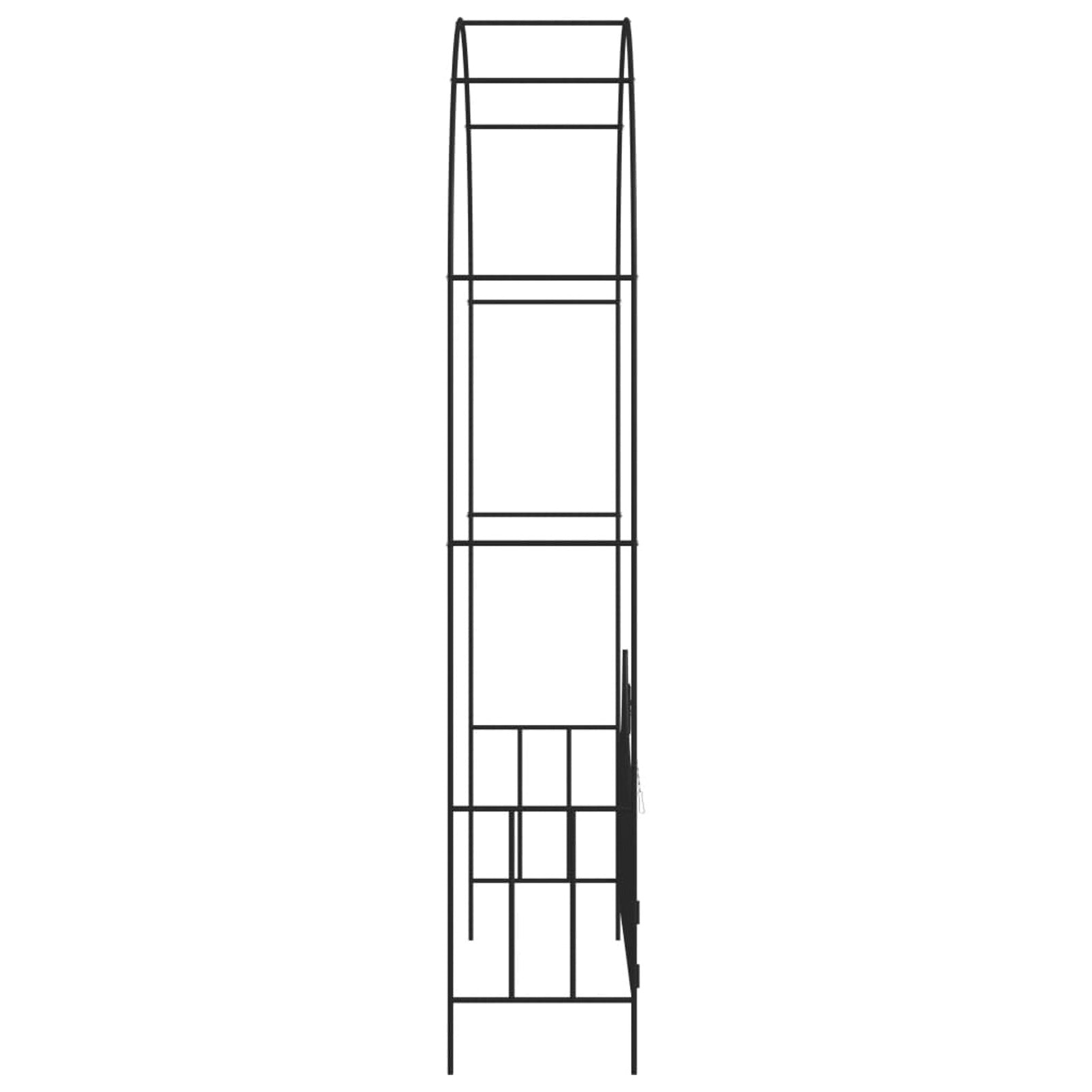 Carevas Garden Arch with Gate Black 54.3